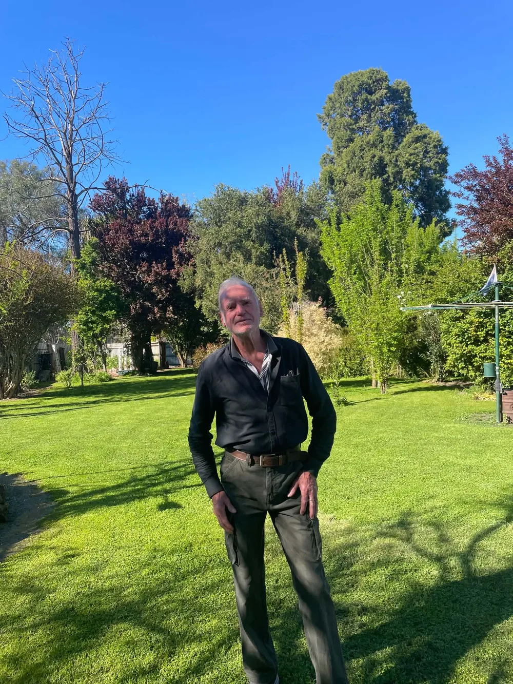 David Kitching standing in his garden in Natimuk, Victoria